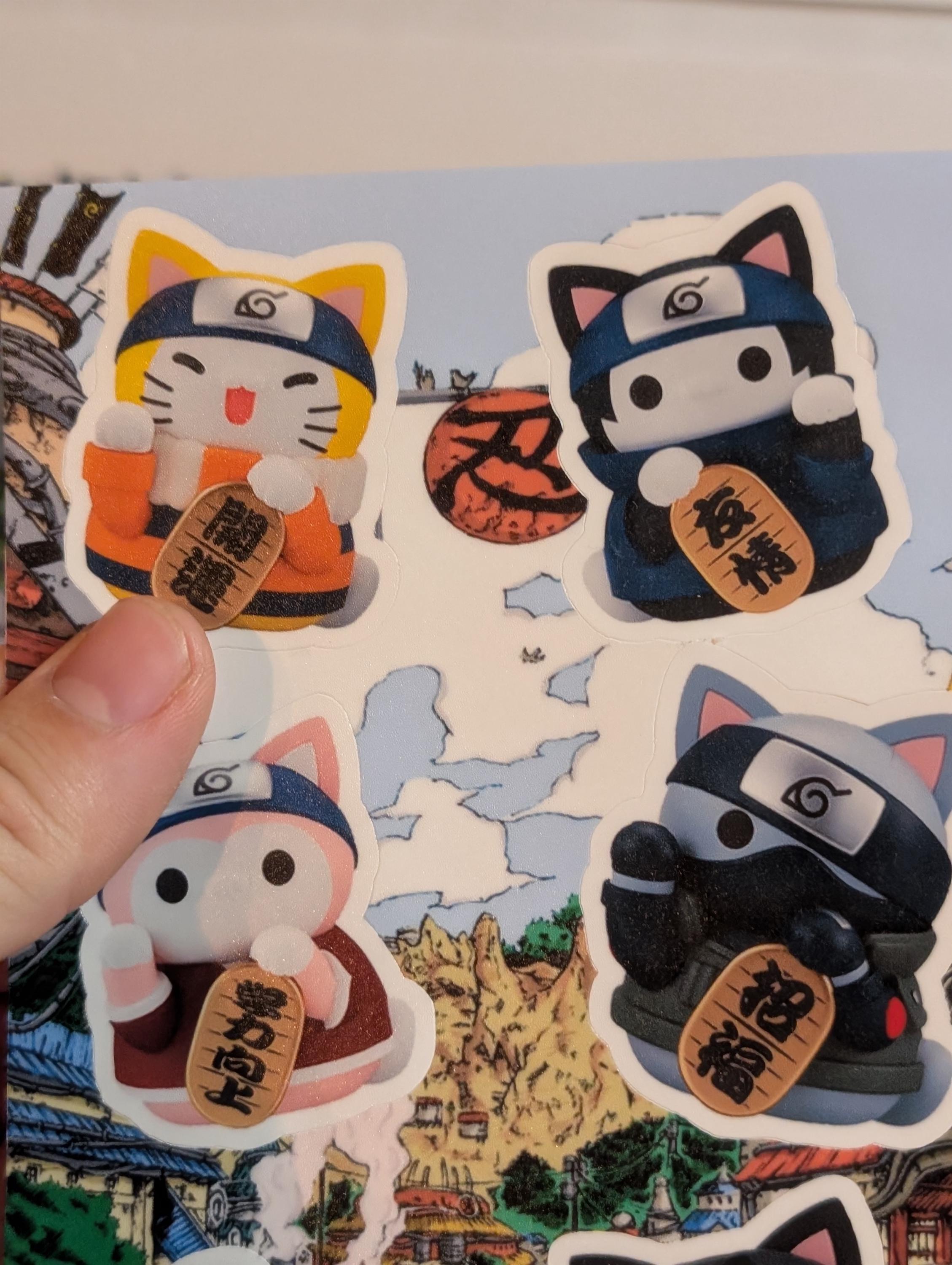 Nyaruto Naruto cat themed stickers and sticker sheet