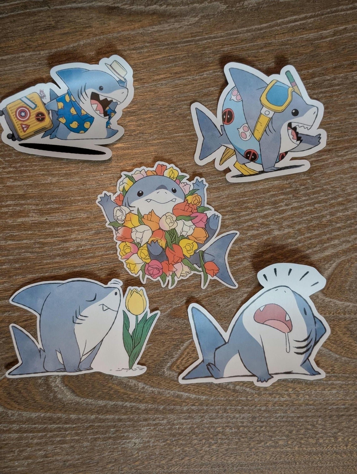 Jeff The Landshark stickers rivals comic infinity comic Deadpool gwenpool Tulip