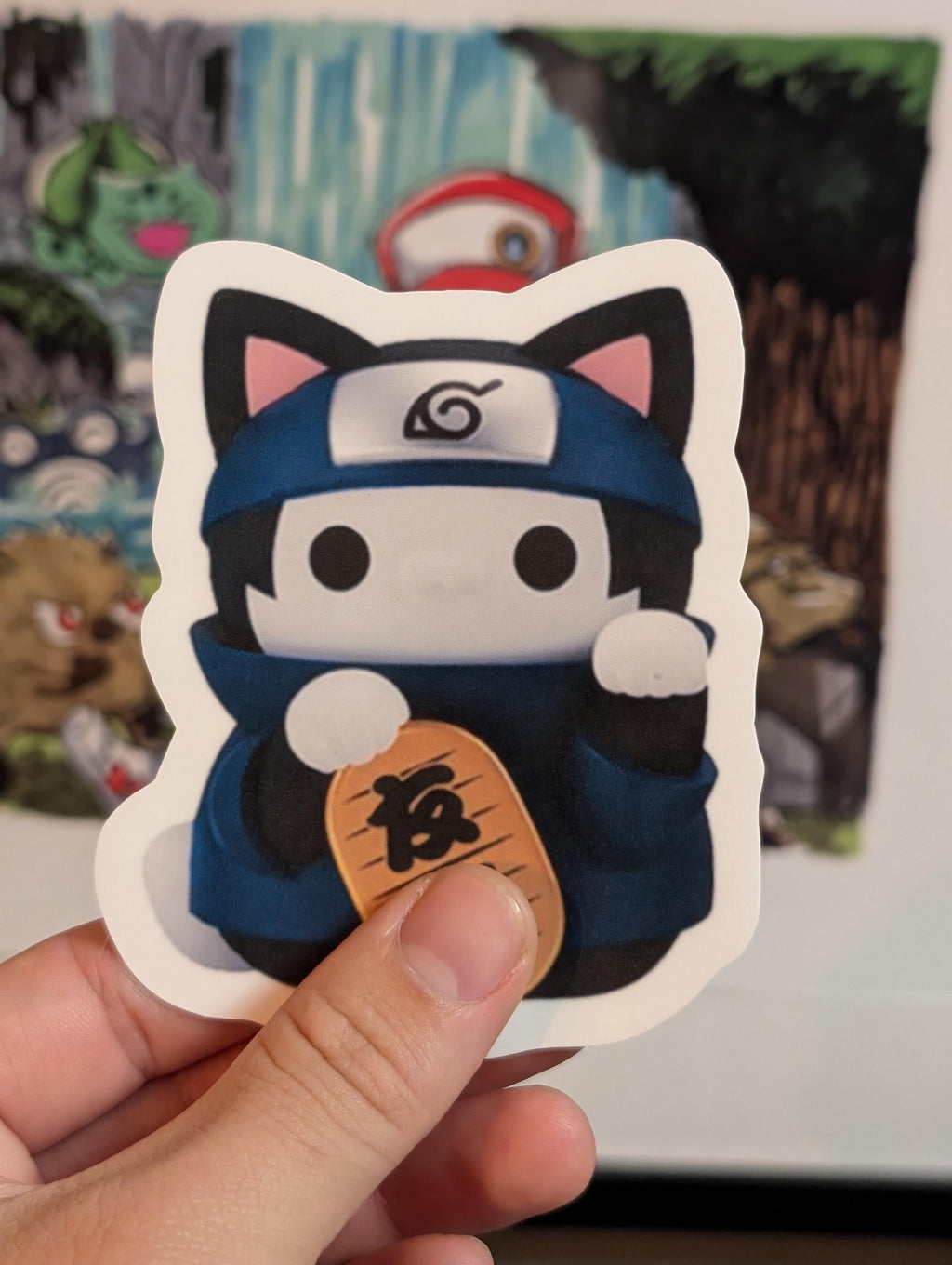 Nyaruto Naruto cat themed stickers and sticker sheet