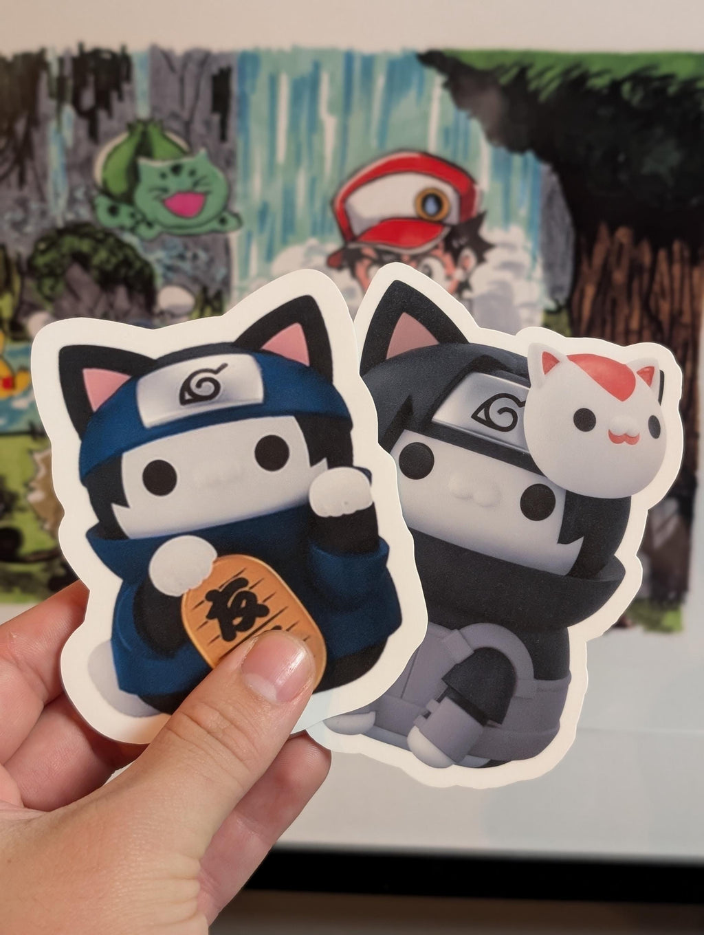 Nyaruto Naruto cat themed stickers and sticker sheet