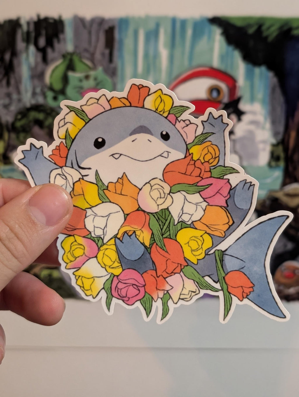 Jeff The Landshark stickers rivals comic infinity comic Deadpool gwenpool Flowerbed