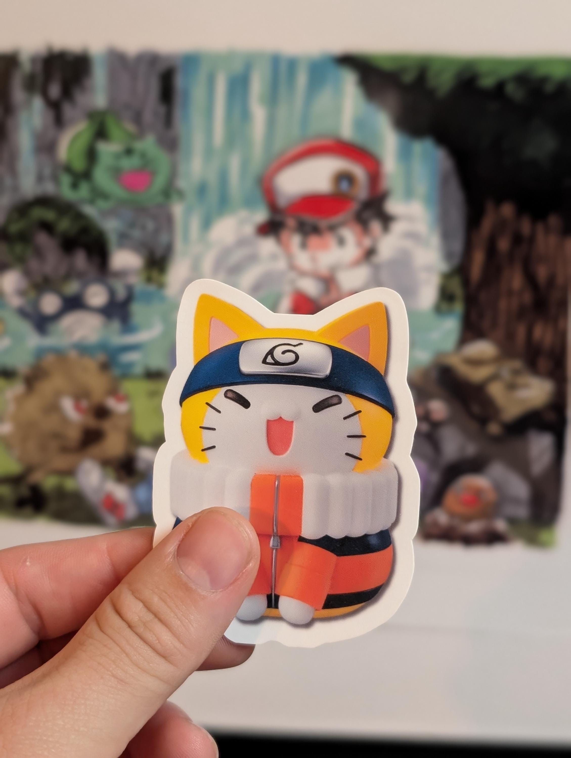 Nyaruto Naruto cat themed stickers and sticker sheet