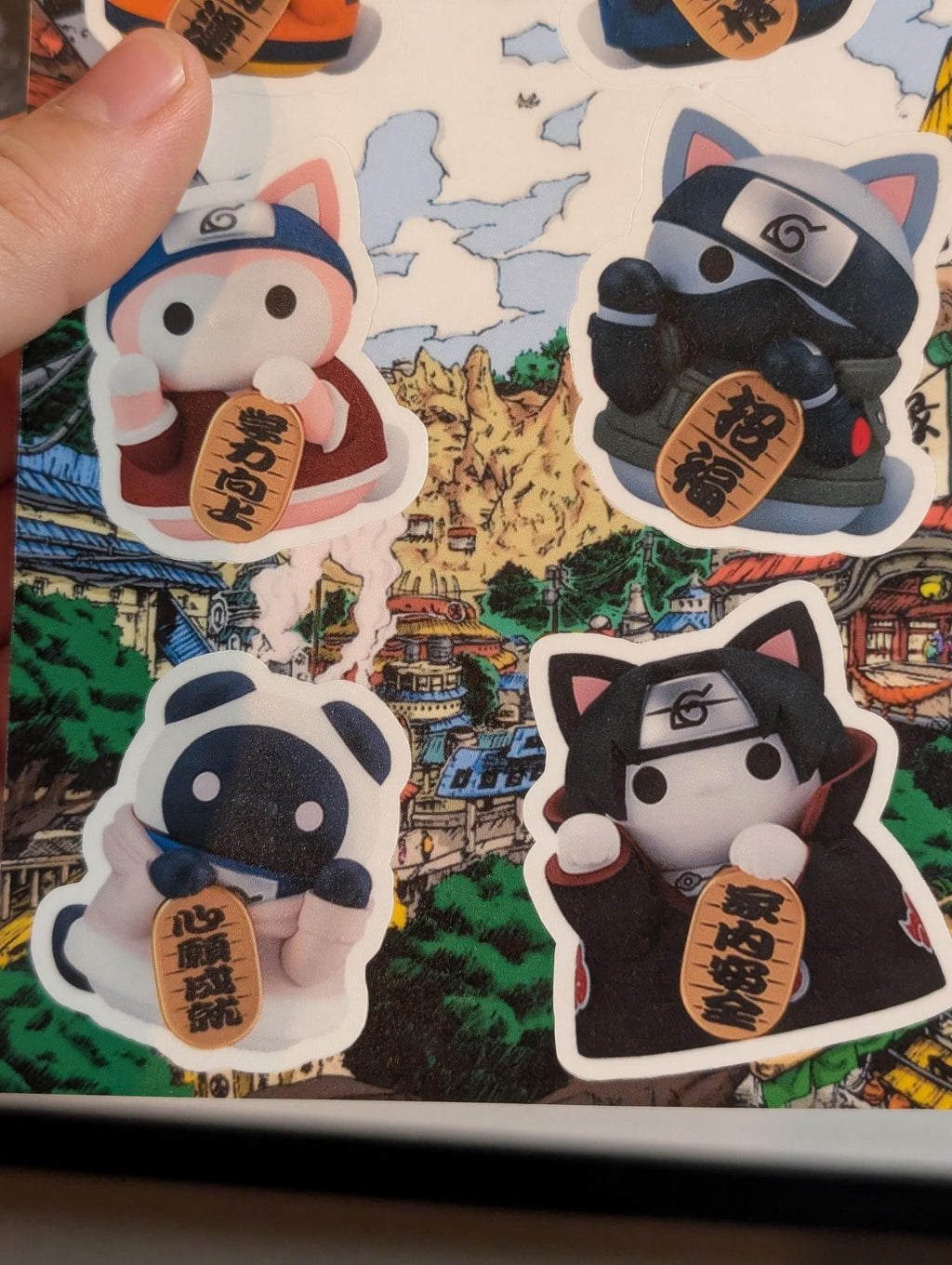 Nyaruto Naruto cat themed stickers and sticker sheet