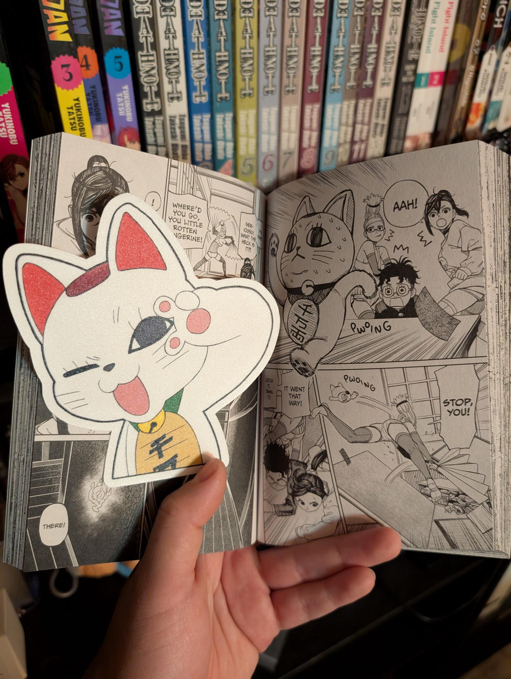 Turbo Granny Dandadan okurun anime manga sticker winking kawaii cat